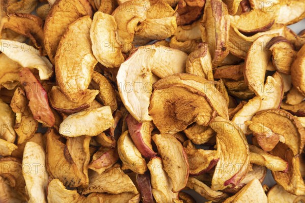 Dried Apples, texture, Top view, close up, flat lay. healthy food, minimalism. sweet