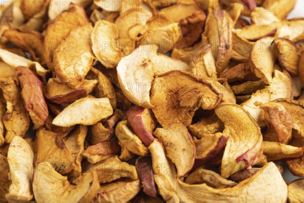 Dried Apples, texture, Side view, close up. healthy food, minimalism. sweet
