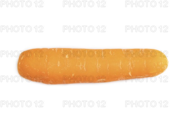 Orange Carrot isolated on white background. Top view, close up, flat lay. healthy food, vegetable, minimalism
