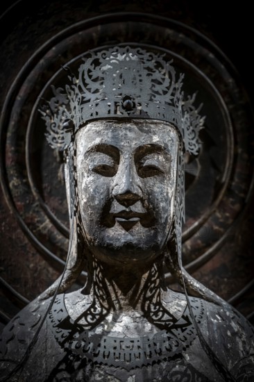 Head of a Japanese Buddha statue, British Museum, London, London region, England, Great Britain