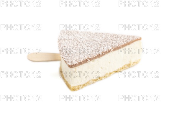 Chocolate and Vanilla Cake pops Marshmallow isolated on white background. side view, close up