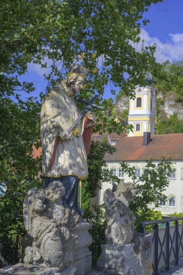 Heiliger Nepomuk auf der steinernen Brücke, Kallmünz, Bayern, Deutschland