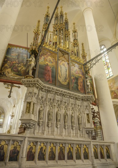 Rückseite Hochaltar Stadtpfarrkirche St.Jakob, Straubing, Bayern, Deutschland