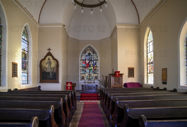 Felsenkirche, evangelisch-lutherische Kirche von 1912, Innenaufnahme, Lüderitz, Region Karas, Namibia