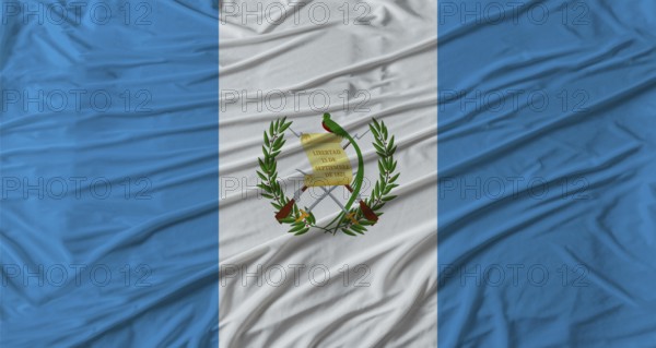 Guatemalan flag waving. Flag of Guatemala with cloth texture
