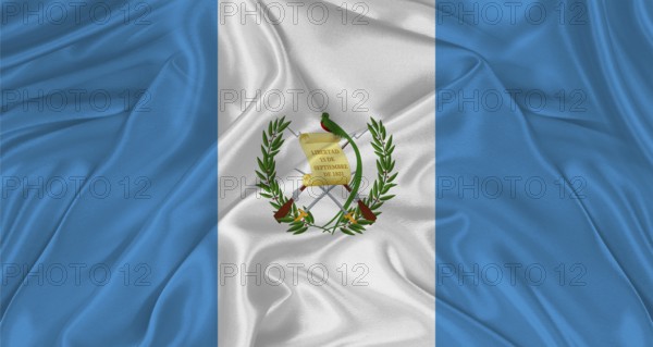 Flag of Guatemala with cloth texture. Close up of Guatemala flag waving