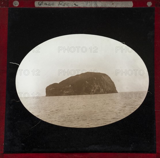 Magic Lantern slide of Bass Rock, Firth of Forth, Scotland, late 1800s c 1900