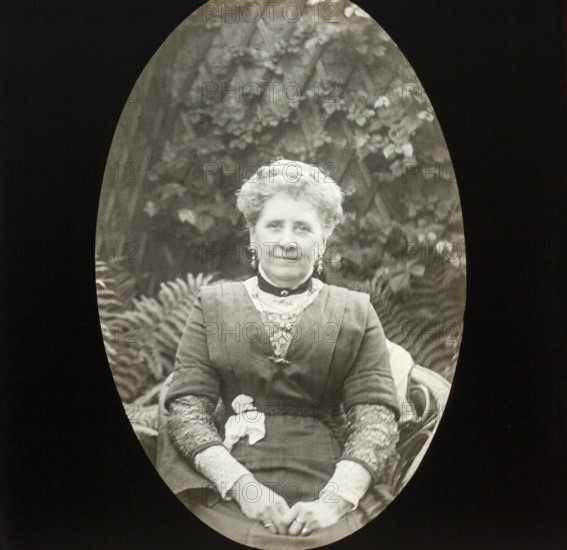 Magic lantern slide c 1900-1910 halftone portrait of middle aged woman