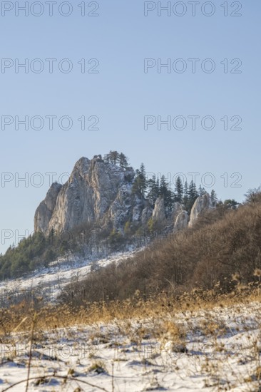View on the mountains on a sunny day in winter, Vápec, Horná Poruba, Slovakia