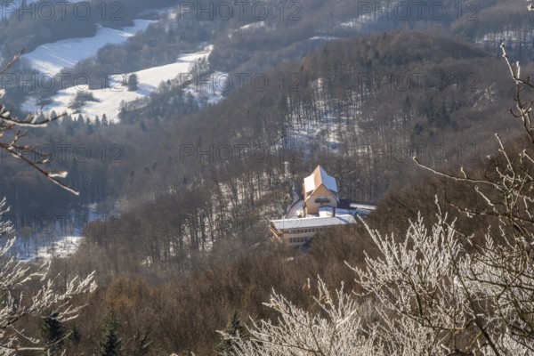 House standing in the middle of a forest in winter, Vápec, Horná Poruba, Slovakia