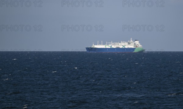 LNG tanker Nuaijah in calm weather, Baltic Sea, near Rostock, Mecklenburg-Western Pomerania, Germany