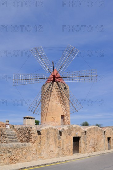 Windmill Moli den Xina, Algaida, Majorca, Balearic Islands, Spain