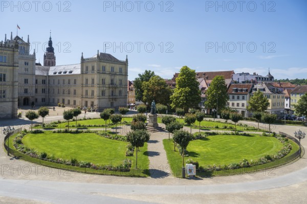 Castle park at Ehrenburg Castle, Coburg, Upper Franconia, Franconia, Bavaria, Germany