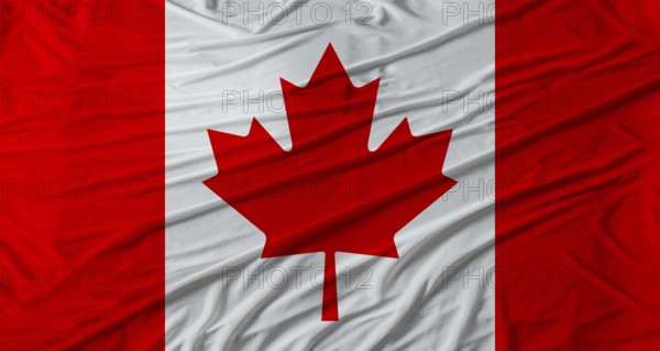 Canadian flag waving. Flag of Canada with cloth texture
