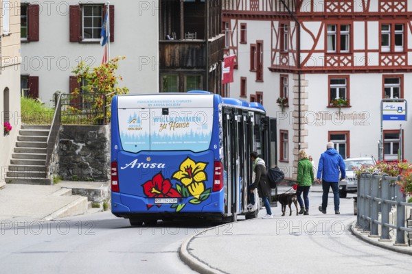 Bus stop Arosa Bus, Arosa, Graubünden, Switzerland