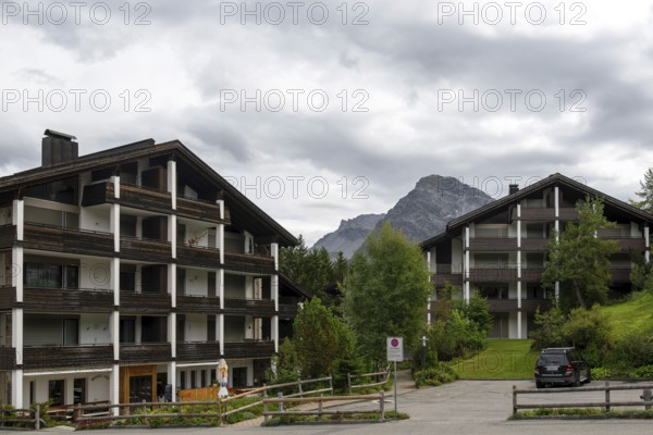 Alpine region apartment blocks, Arosa, Graubünden, Switzerland