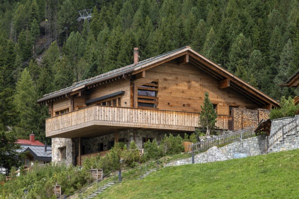 Chalet timber construction, Arosa, Graubünden, Switzerland