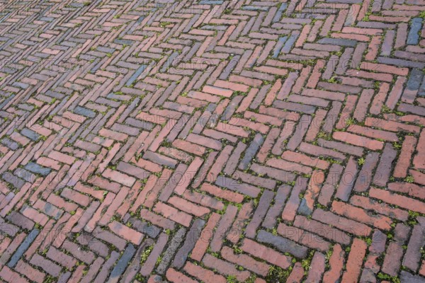 Clinker paving in herringbone pattern, Netherlands