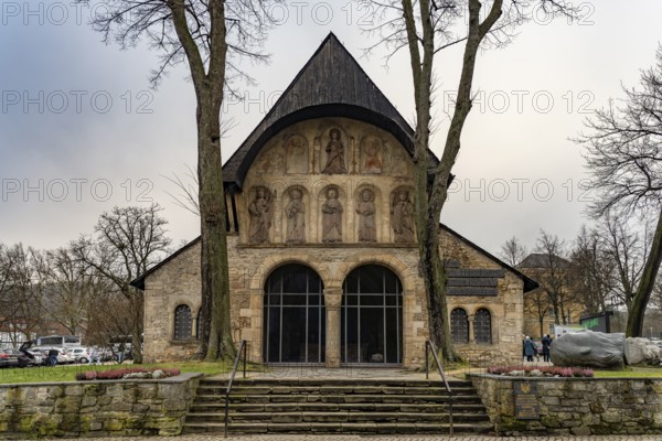 Cathedral porch of the former collegiate church Goslar Cathedral in the district of the Imperial Palace in Goslar, Lower Saxony, Germany