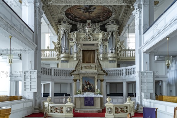 Altar of the castle church at Friedenstein Castle in Gotha, Thuringia, Germany
