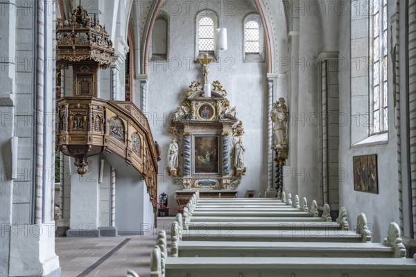 Interior of the Church of St James the Elder or Jakobikirche in Goslar, Lower Saxony, Germany