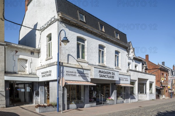 Souvenir shop, museum near Our Lady of Beauraing, Notre-Dame de Beauraing sanctuary, place of pilgrimage at Beauraing, province of Namur, Belgium