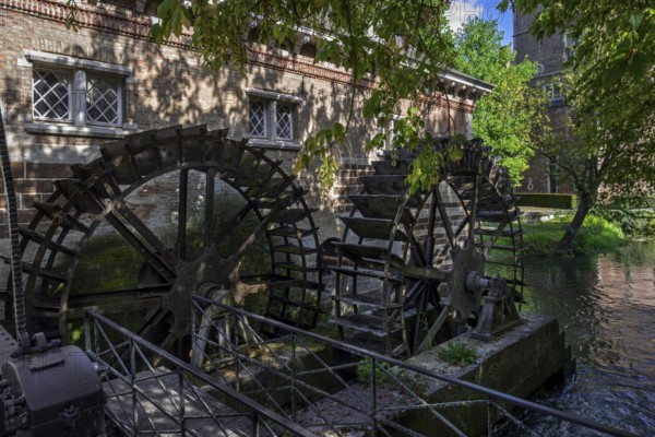 Old water mill at Kasteel van Arenberg, Arenberg Castle, 16th century Flemish Renaissance château in Heverlee near Leuven, Flemish Brabant, Belgium