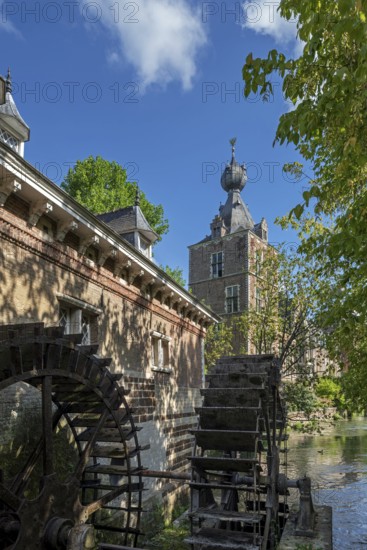 Old water mill at Kasteel van Arenberg, Arenberg Castle, 16th century Flemish Renaissance château in Heverlee near Leuven, Flemish Brabant, Belgium