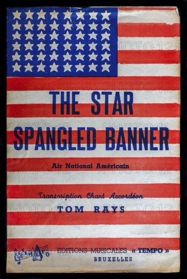 Booklet with transcription of the The Star Spangled Banner, national anthem of the United States, for accordion by Tom Rays. Editions Musicales Tempo