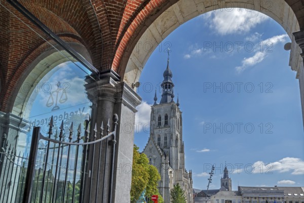 14th century Onze-Lieve-Vrouw-ten-Poelkerk, Brabantine Gothic Church of Our Lady ten Poel in the city Tienen, Tirlemont, Flemish Brabant, Belgium