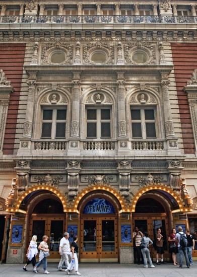 Entrance façade of the Hilton Theatre (formerly The Lyric Theatre) in Mahatten, New York City, USA