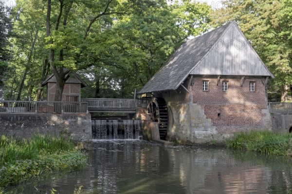 Historic Haarmühle, watermill from 1619, Ahaus-Alstätte, Münsterland, North Rhine-Westphalia, Germany