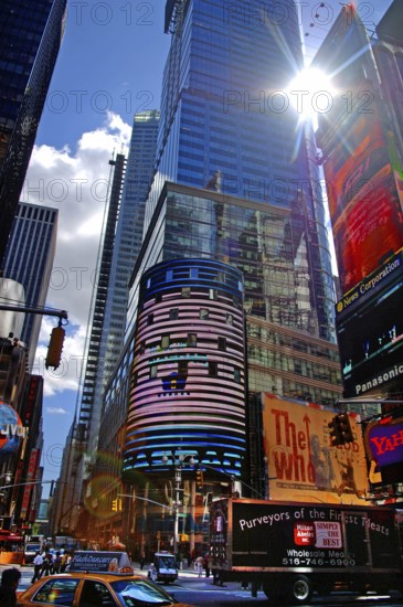 Times Square at noon in the backlight, New York City, USA
