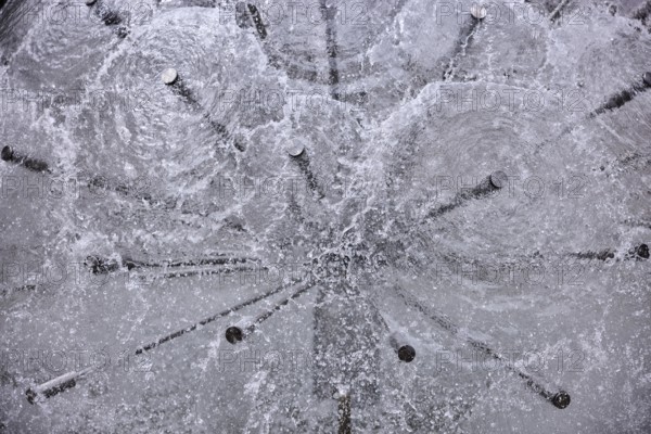 Dandelion fountain, stainless steel fountain, frozen movement, water, Königstraße, Stuttgart, state capital, city district of Stuttgart, Baden-Württemberg, Germany