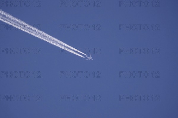 Blue sky with vapour trails, Germany