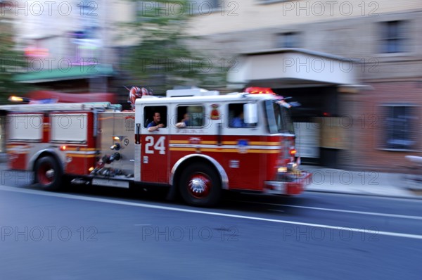 New York Fire Department in action, Movement, New York City, USA