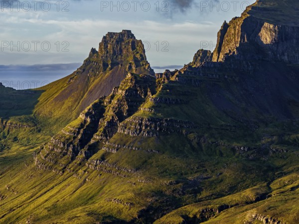 Mountains, Morning light, Coast, Summer, Aerial view, Stodvarfjördur, East Fjords, Iceland