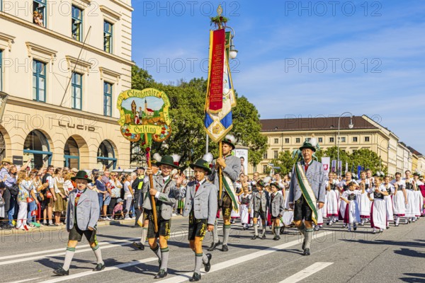Gebirgstrachten- Erhaltungsverein Stoabergler from Gelting, Trachten- und Schützenzug, Oktoberfest, Munich, Upper Bavaria, Bavaria, Germany