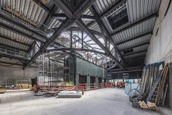 The new airport railway station between the airport and the exhibition centre is a circular building. The tracks are 27 metres lower. The new station is due to go online at the end of 2026. Stuttgart, Baden-Württemberg, Germany