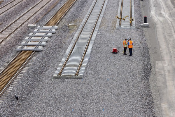 New Untertürkheim railway sidings. Train services are being reorganised as part of Stuttgart 21. Among other things, 33 sidings are being built. Stuttgart, Baden-Württemberg, Germany