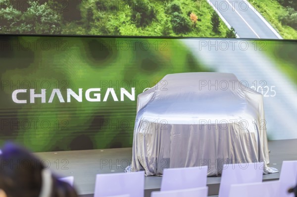 Exhibition stand of the Chinese manufacturer Changan. The Avatr brand is positioned in the premium segment and benefits from the technological support of Huawei and the battery technology of CATL. IAA MOBILITY in Munich. The motor show presents itself as a holistic mobility trade fair. Cars continue to take centre stage, however, and Chinese manufacturers are gaining ground. Munich, Bavaria, Germany