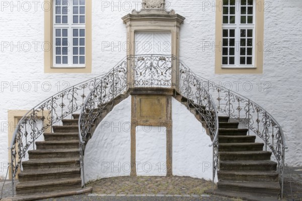 Staircase of the Villa Reni, also called Falkenhof, Rheine, Münsterland, North Rhine-Westphalia, Germany