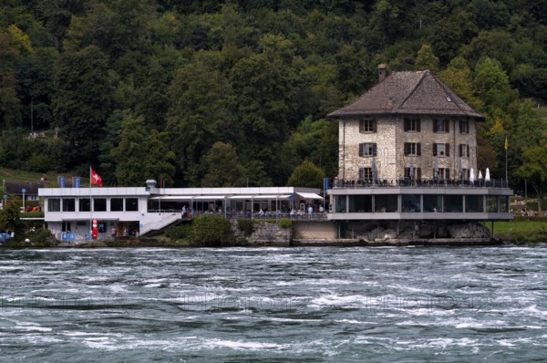 Rhine Falls Schaffhausen, waterfall, Panoramarestaurant Schlössli Wörth, Neuhausen, Canton Schaffhausen, Switzerland