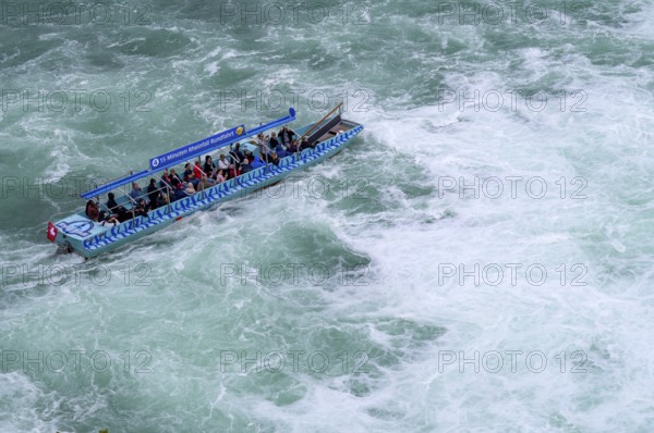 Tourist boat, Rhine Falls Schaffhausen, Waterfall, Canton Schaffhausen, Switzerland