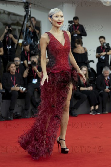 Venice, Italy - 2 September 2025: Aliia Roza during the red carpet of - A house of Dynamite - during the 82nd Venice International Film Festival