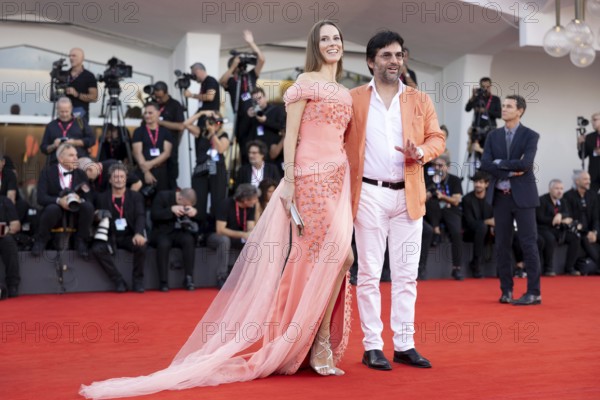 Venice, Italy - 2 September 2025: Natalia Ryumina and Edoardo Francia during the red carpet of - A house of Dynamite - during the 82nd Venice International Film Festival