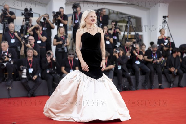 Venice, Italy - 2 September 2025: Angela Ismailos during the red carpet of - A house of Dynamite - during the 82nd Venice International Film Festival