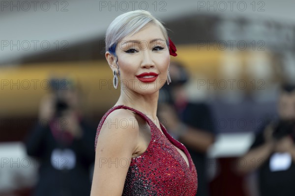 Venice, Italy - 2 September 2025: Aliia Roza during the red carpet of - A house of Dynamite - during the 82nd Venice International Film Festival