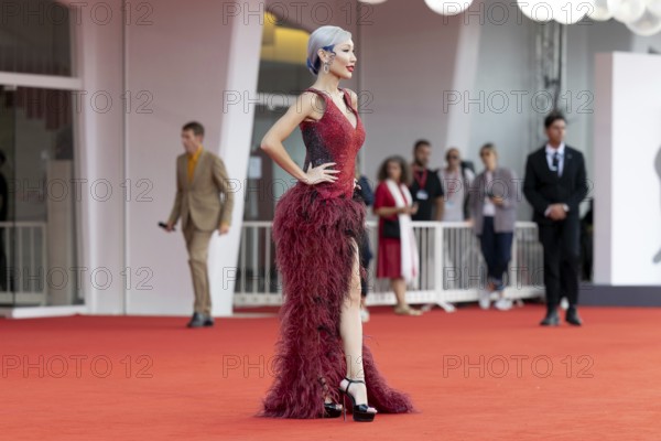 Venice, Italy - 2 September 2025: Aliia Roza during the red carpet of - A house of Dynamite - during the 82nd Venice International Film Festival