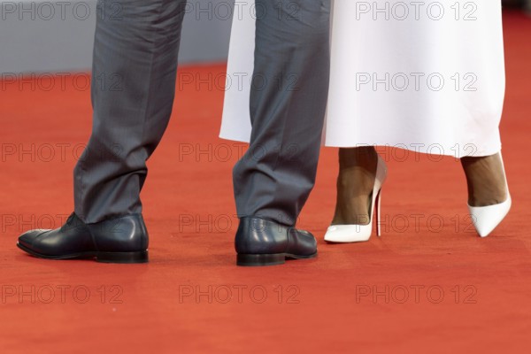 Venice, Italy - 2 September 2025: Shoes of Idris Elba and Sabrina Dhowre Elba during the red carpet of - A house of Dynamite - during the 82nd Venice International Film Festival